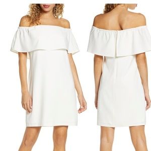 Charles Henry White Off the Shoulder Dress size Medium